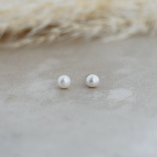 Baby Pearl Stud Earrings - White