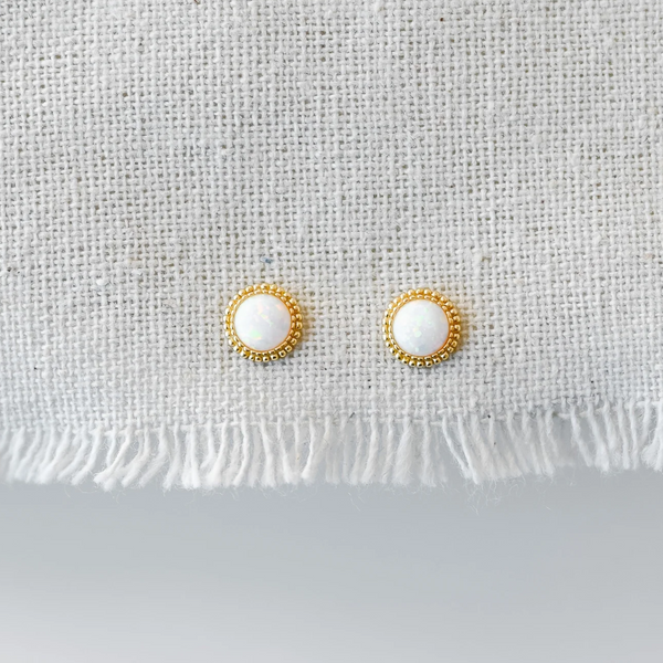 Gold Opal Earrings
