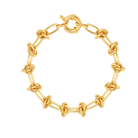 18K Gold-Plated Chunky Knotted Chain Bracelet