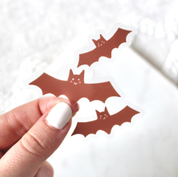 Clear Halloween Bats Sticker