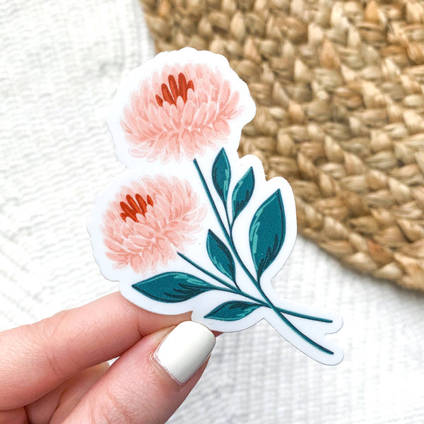 Pink Chrysanthemums Sticker