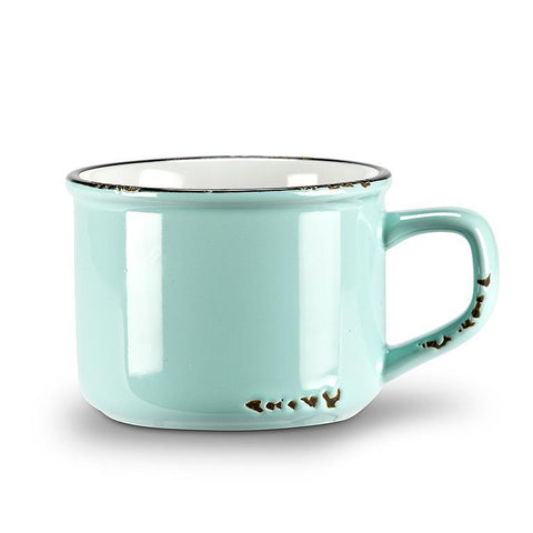 Teal Enamel-Style Cappuccino Mug