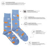 Men's Cat & Goldfish Mismatched Socks