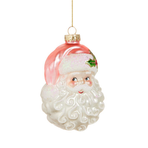 Pink Santa Head Ornament