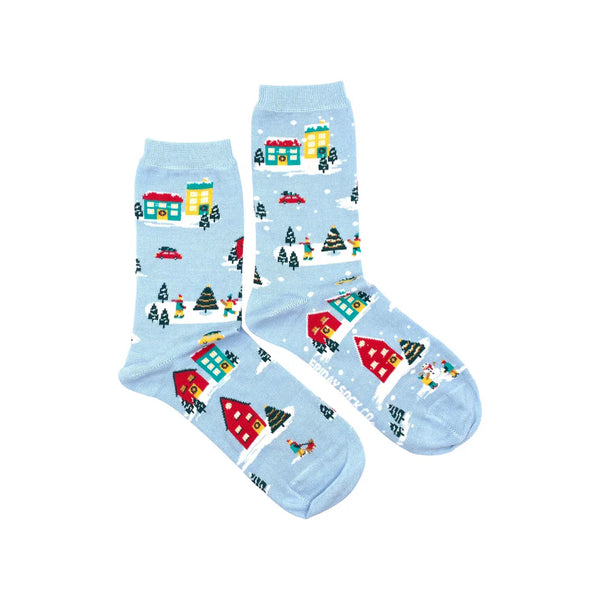Women's Christmas Village Scene Socks