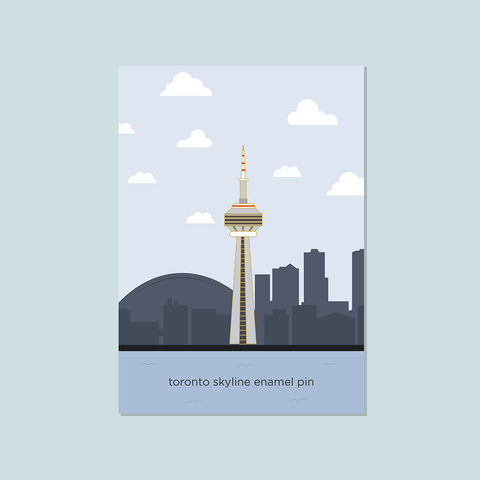 Toronto Skyline CN Tower Enamel Pin