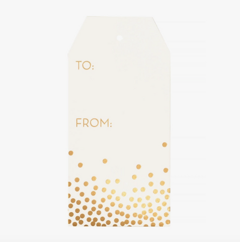 Gold Confetti Gift Tags - Set of 10