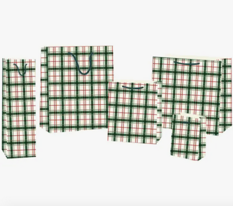 Holiday Painted Plaid Gift Bag