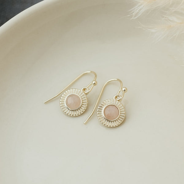 Rose Quartz Lila Earrings