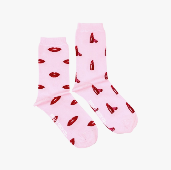 Women's Lip & Lipstick Socks (Crew)