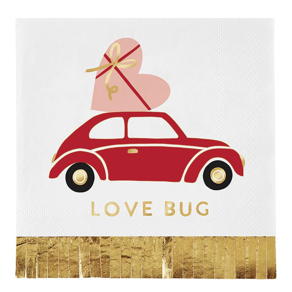 Love Bug Foil Fringe Napkins