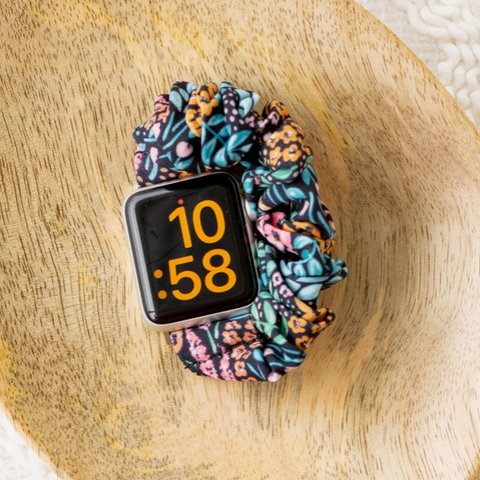 Black Floral Apple Watch Band