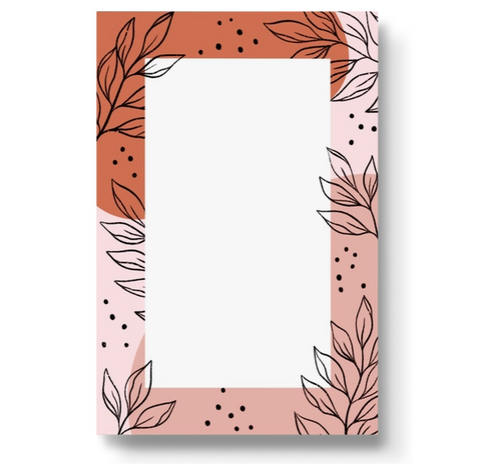 Pink Leaves Notepad