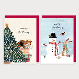 Set of 8 - Snowman and Cat