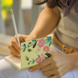 Green Floral Notepad