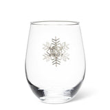 Stemless Wine Glass With Jewel Snowflake