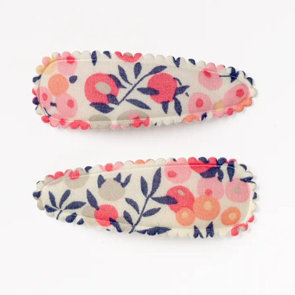 Lizzy Pink & Navy Floral Hair Clips