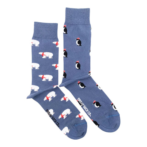 Men's Polar Bear and Penguin Socks