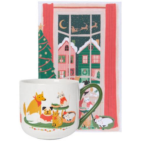 Set of 2 Waiting For Santa Mug And Dishtowel