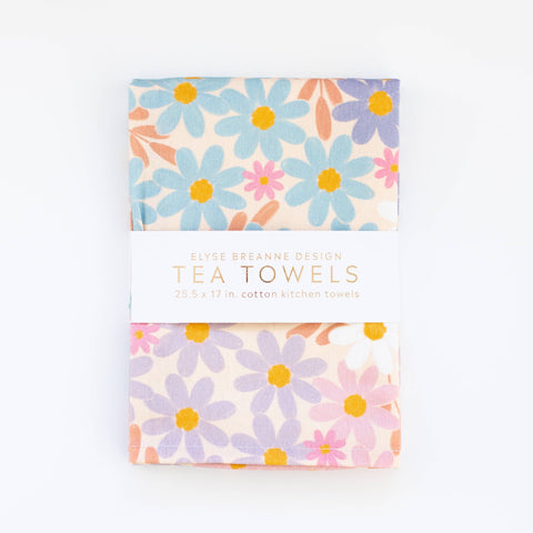 Blue Daisy Patch Tea Towels