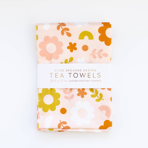 Funky Floral Nude Tea Towels
