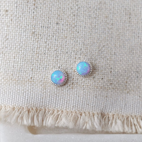 Braided Azure Opal Earrings