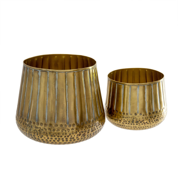 Brass Patina Pots (Set of 2)