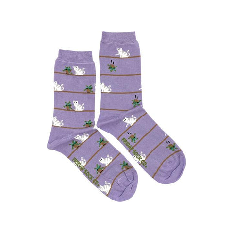 Women's Cat & Plant Socks (Crew)