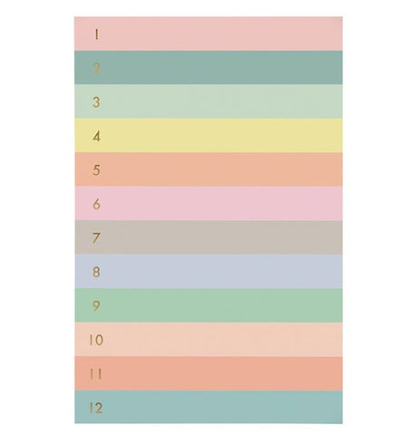 Numbered Colour Block Memo Notepad