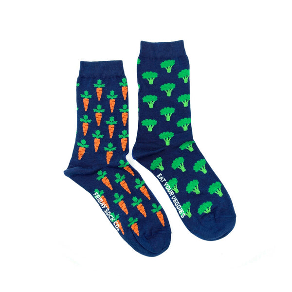 Women’s Broccoli & Carrot Veggie Socks (Crew)