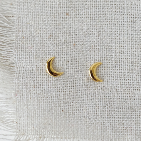 Gold-Plated Moon Earrings