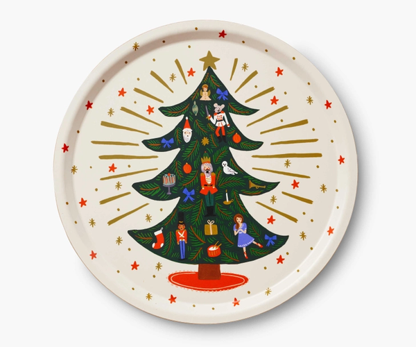 Holiday Tree Round Serving Tray