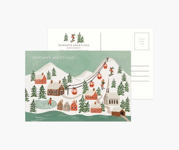 Pack of 10 Holiday Snow Scene Postcards