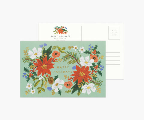 Pack of 10 Holiday Floral Postcards