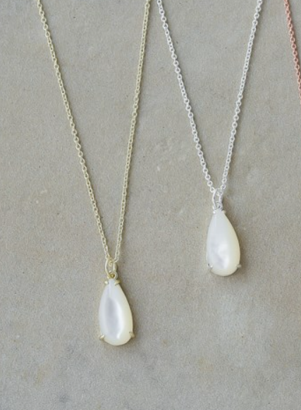 Marmee Drop Necklace - Mother Of Pearl