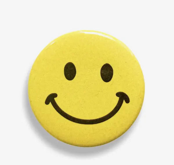 Retro Happy Face Button Pin