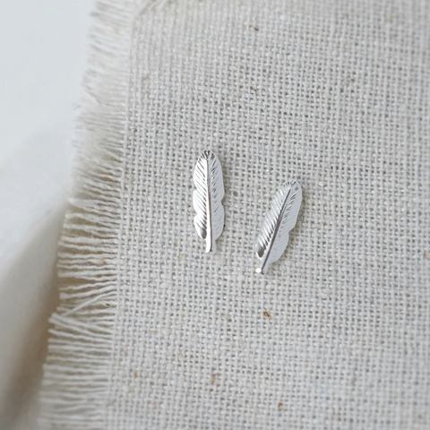 Silver Feather Earrings