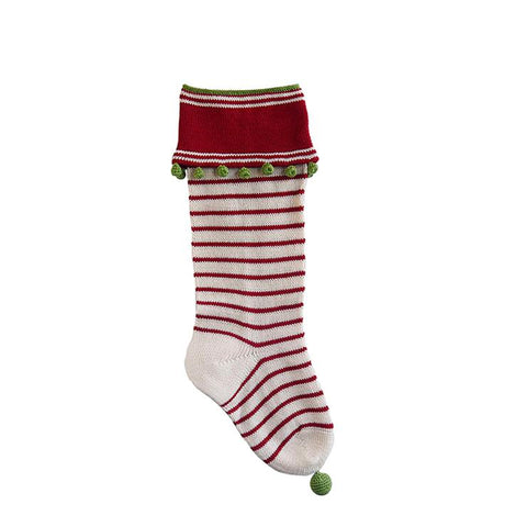 Thin Striped Stocking - Red and White