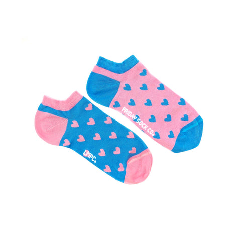 Women’s Pink & Blue Heart Ankle Socks