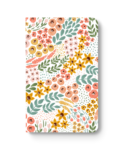 White Floral Dotted Notebook