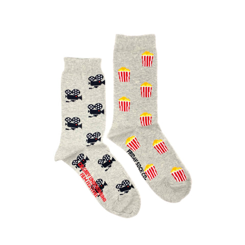 Women's Movie Camera & Popcorn Socks (Crew)