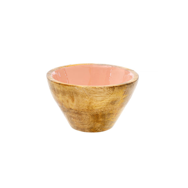 Dusty Rose Wood & Enamel Bowl (Small)