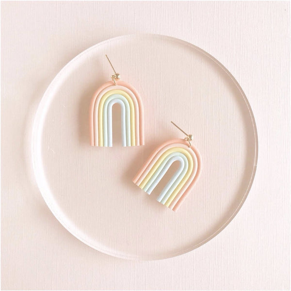 Pastel Rainbow Arch Earrings