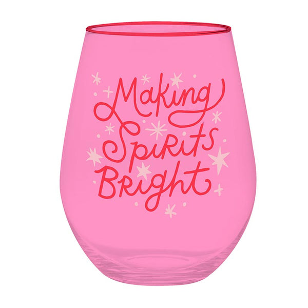 Stemless Wine Glass - Spirits Bright