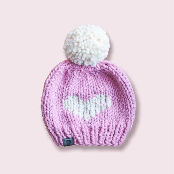 Locally-Knitted Adult Heart Hats