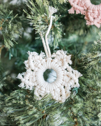 Locally Handmade Macrame Snowflake Ornaments