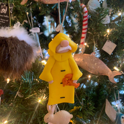 Handmade Fisherman Ornament (With Lobster)