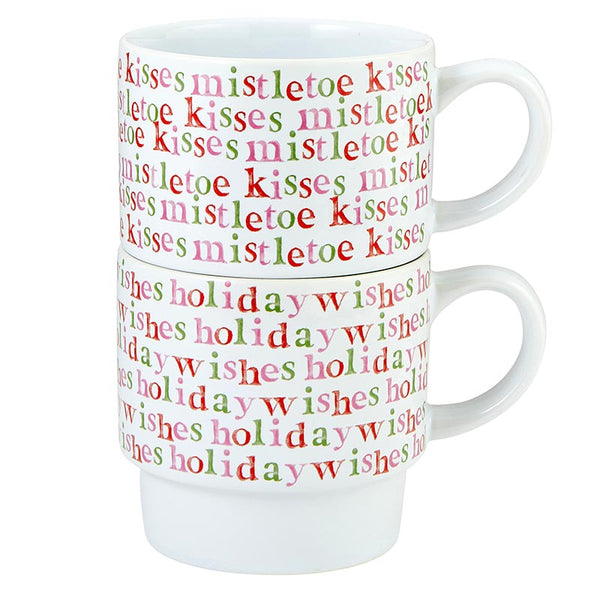 Stackable Mugs- Mistletoe