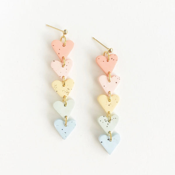 Rainbow Sweetheart Drop Earrings