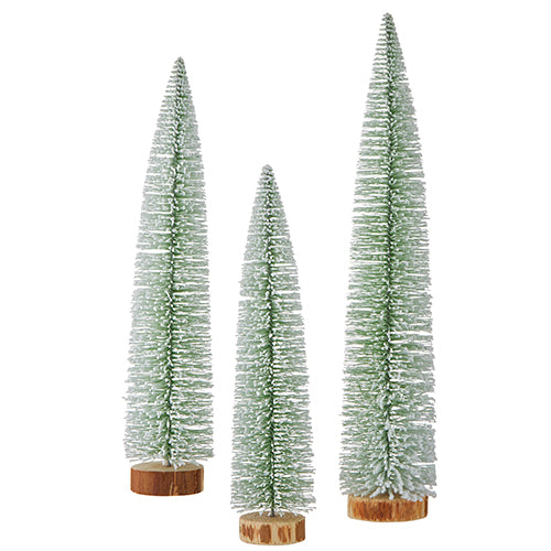 Thin Snowy Bottle Brush Trees